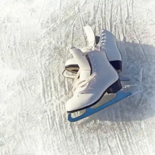 Ice Skates on Frozen Surface